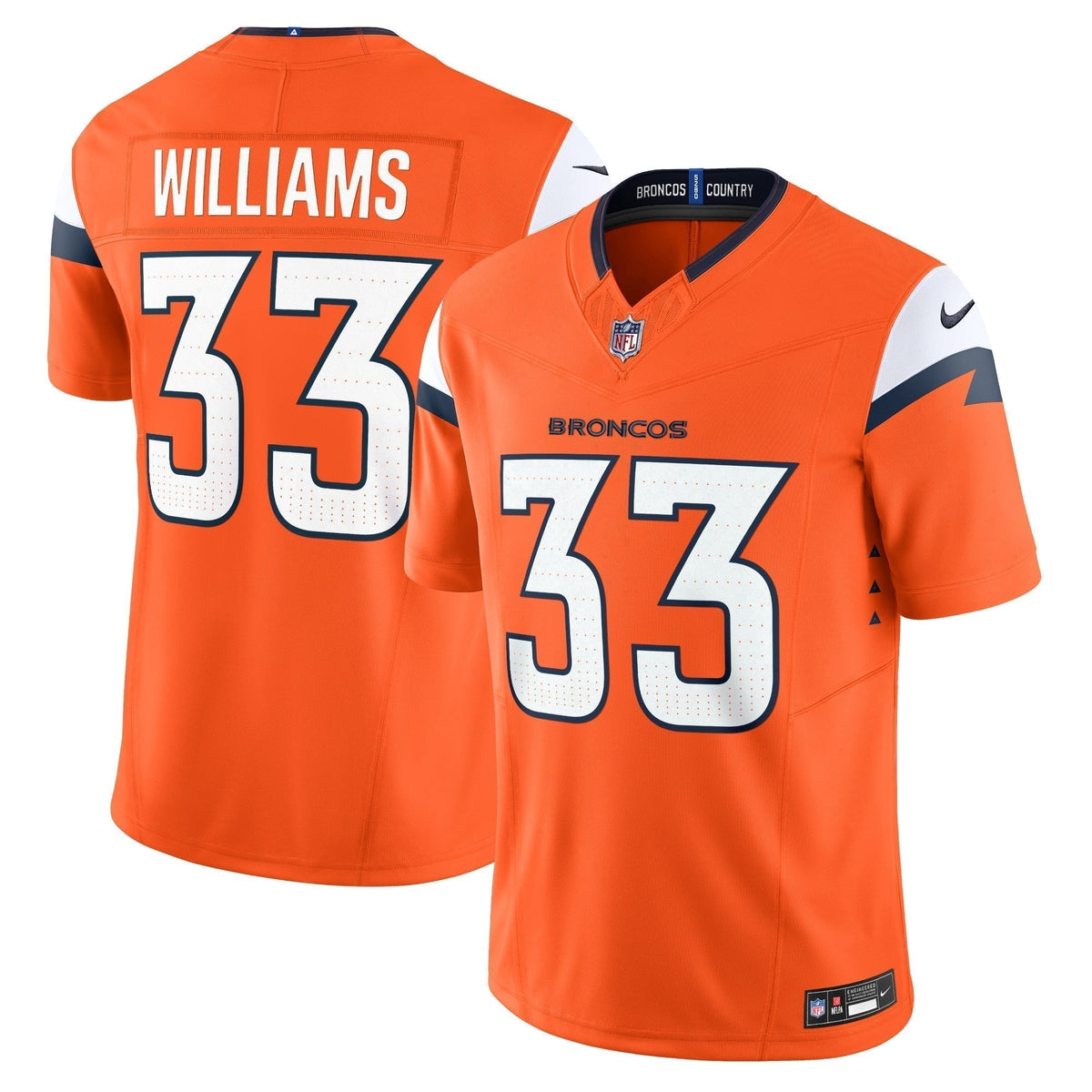 Javonte Williams Denver Broncos Nike Mile High Collection Vapor F.U.S.E. Limited Jersey - Orange