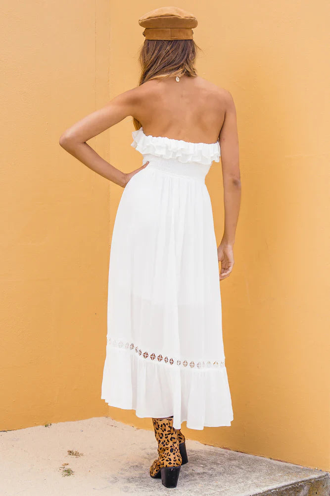 Santa Elena Midi Dress White