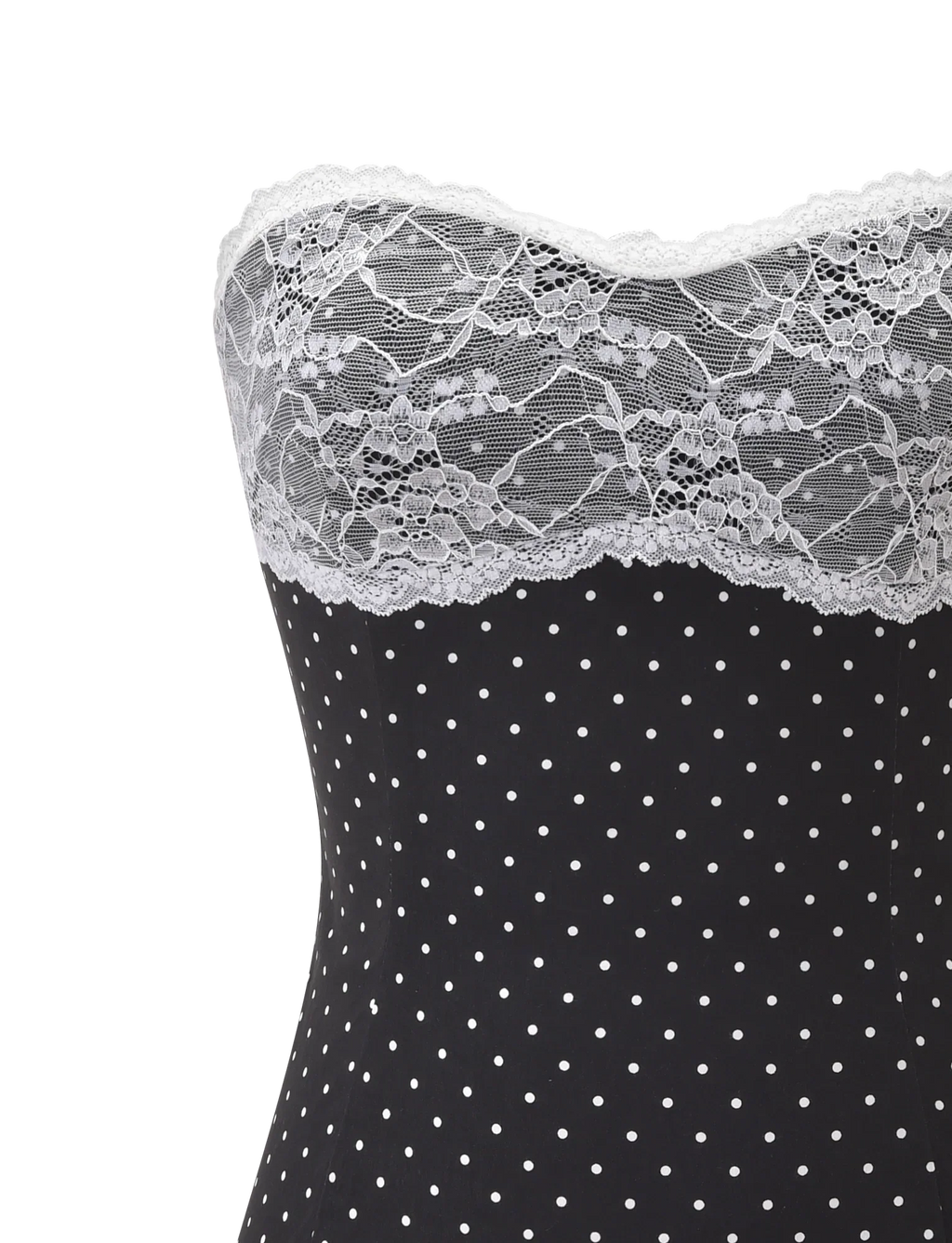 KITTIE LACE PLEAT DRESS - BLACK DOT