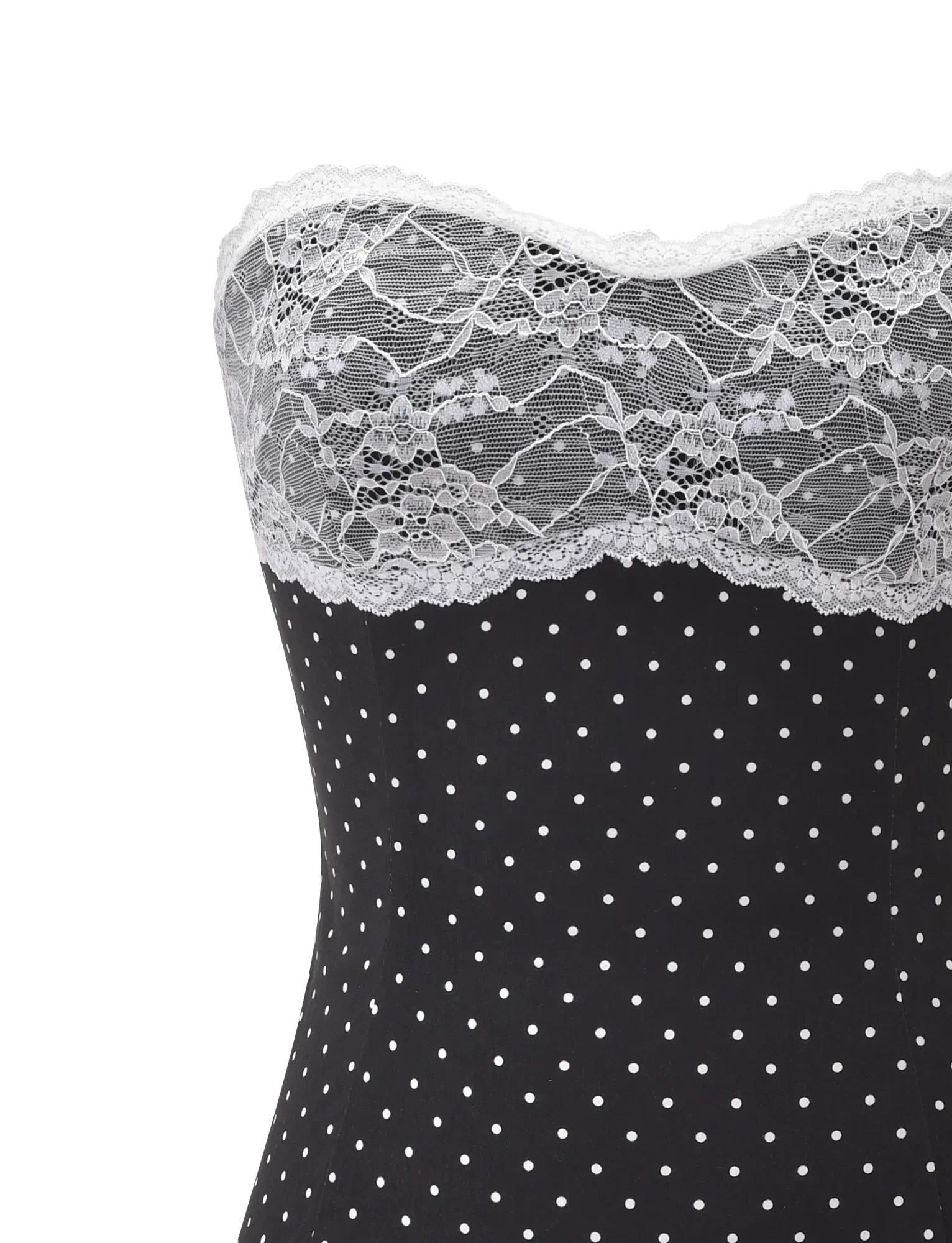 KITTIE LACE PLEAT DRESS - BLACK DOT