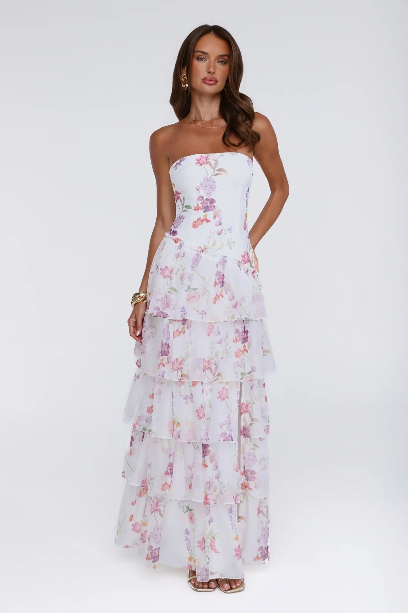 Styled For Sunshine Strapless Maxi Dress White