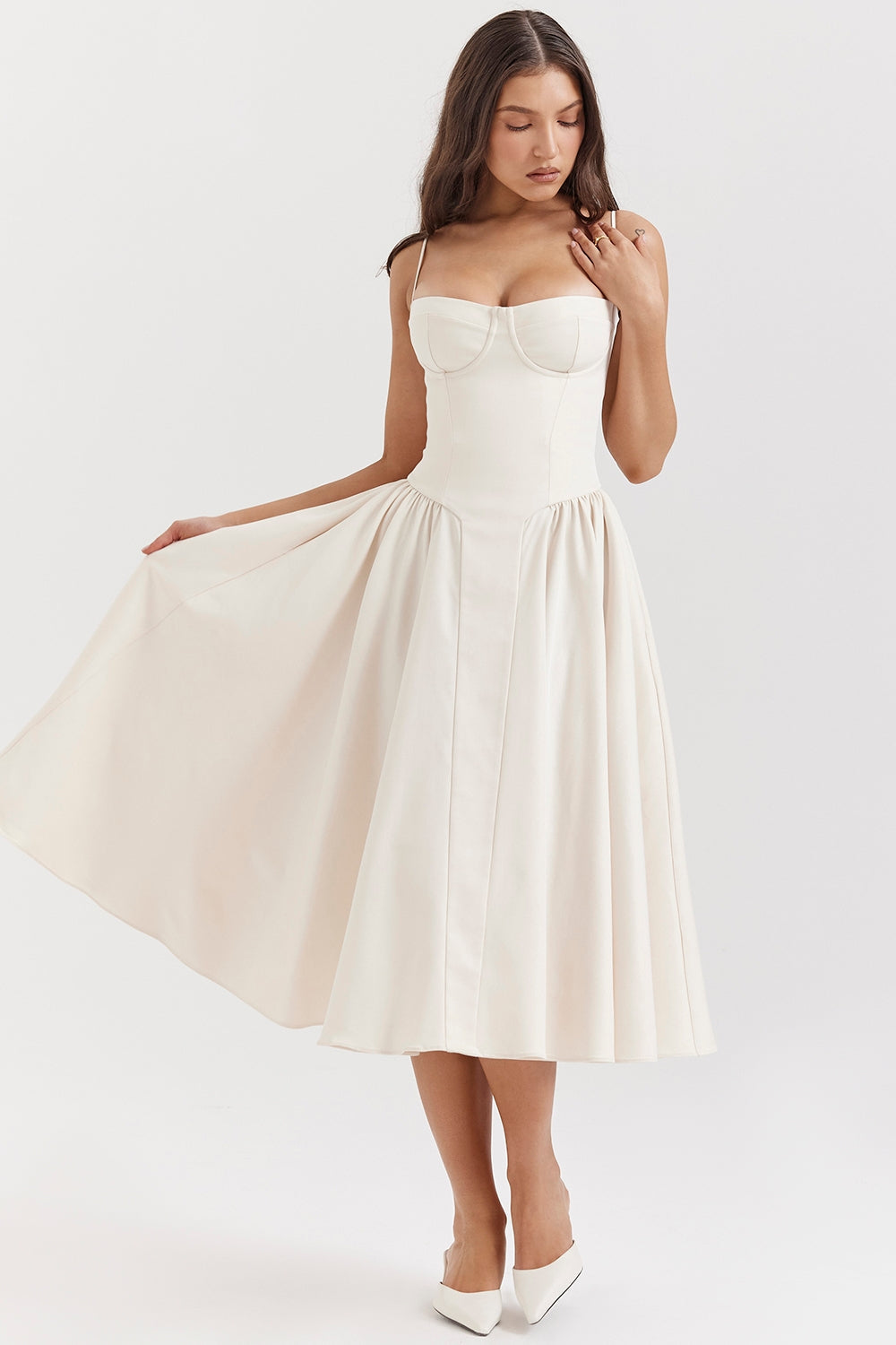 vintage cream corset sundress