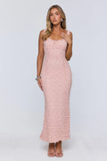 Seaside Society Lace Maxi Dress Pink