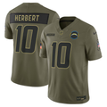 Men's Los Angeles Chargers Justin Herbert Nike Olive 2025 Salute to Service Limited Jersey