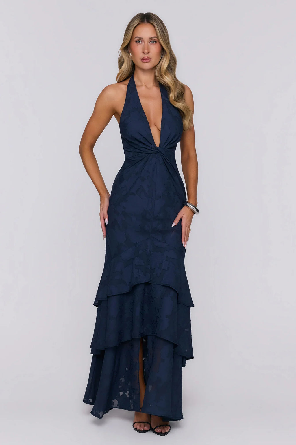 Take The Chance Halter Maxi Dress Navy