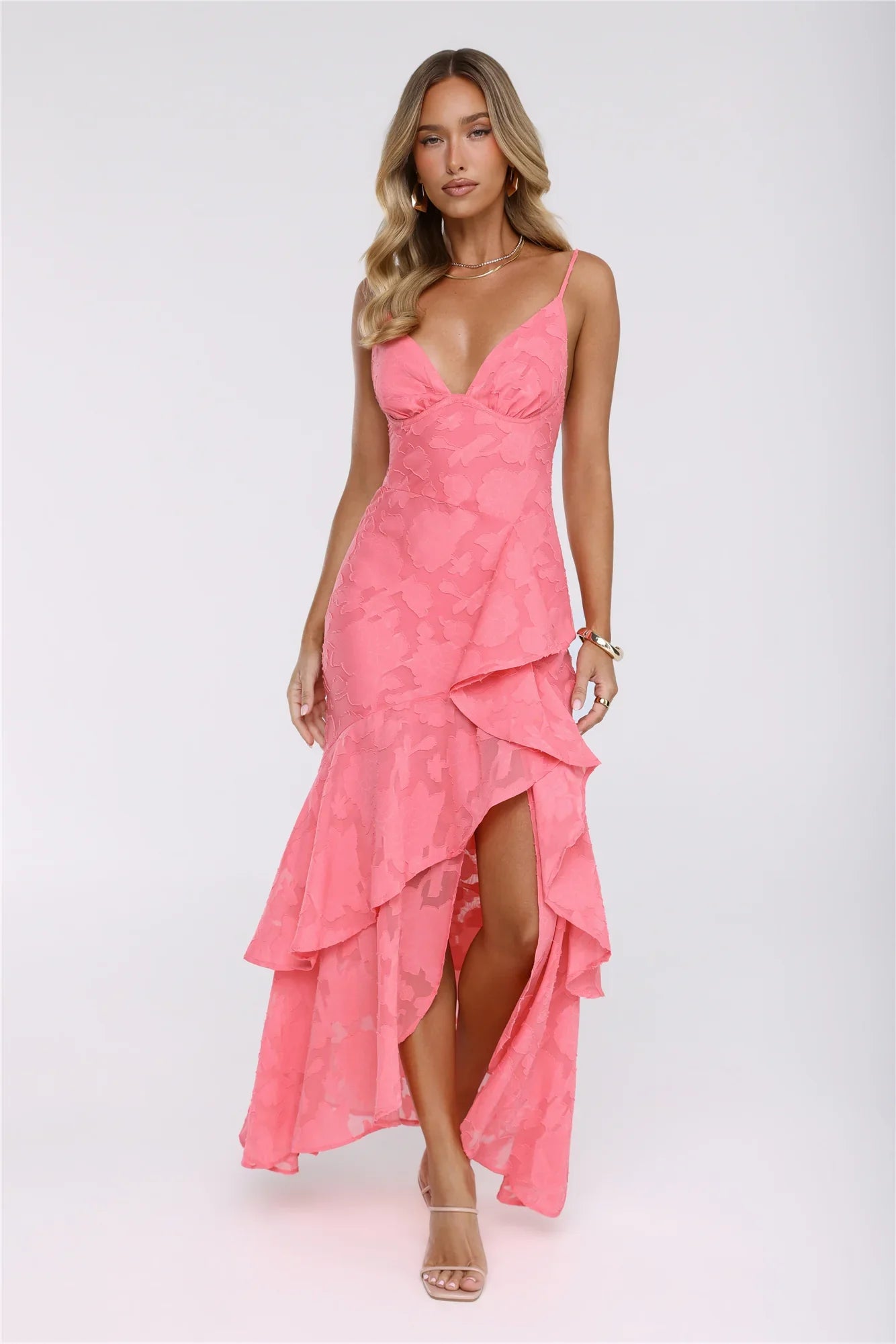 Petal Parade Maxi Dress Coral