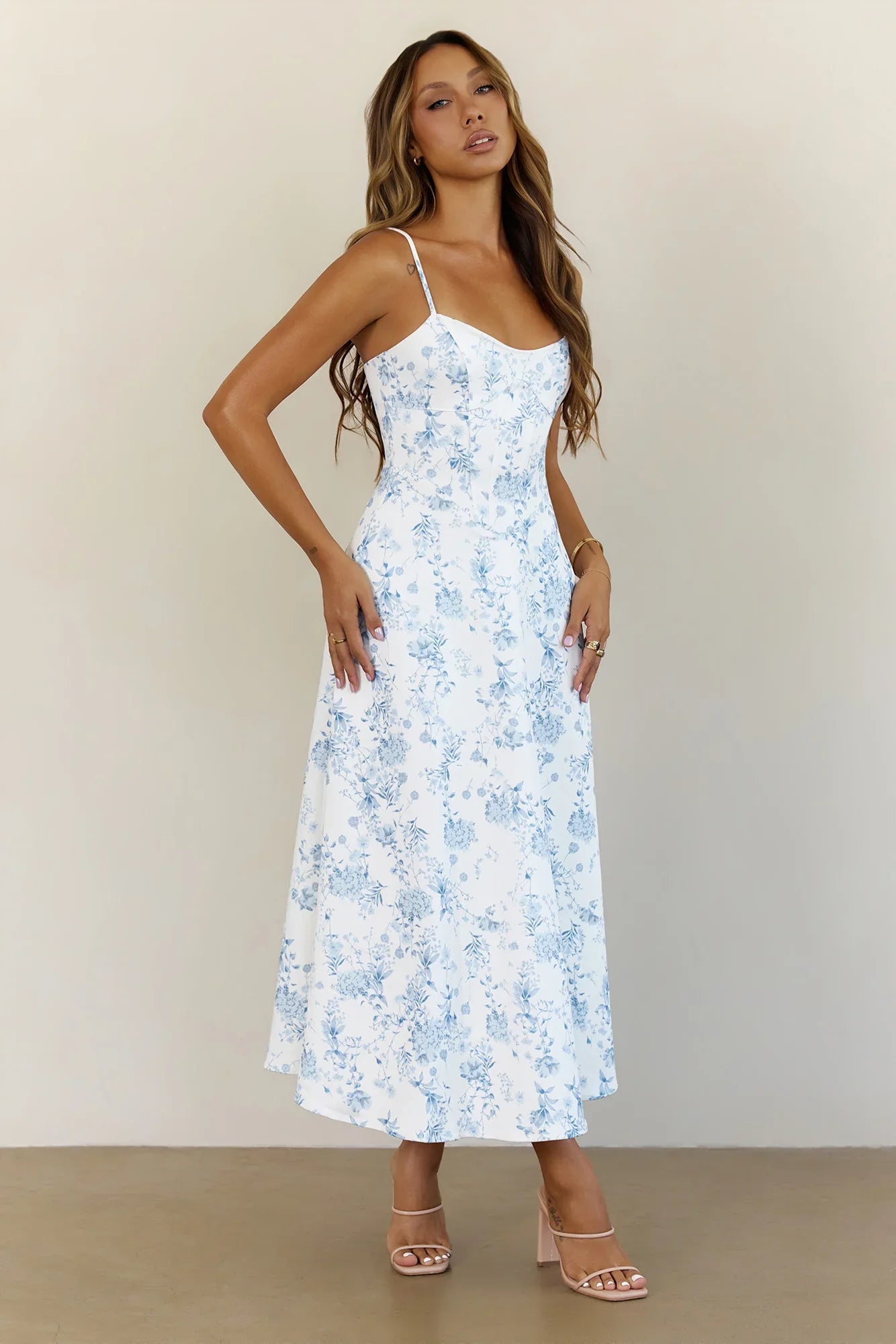 Starry Silence Midi Dress Blue