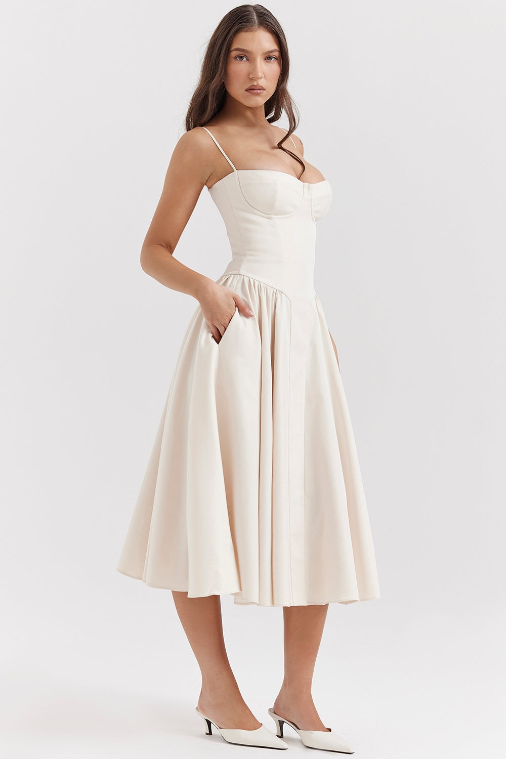vintage cream corset sundress