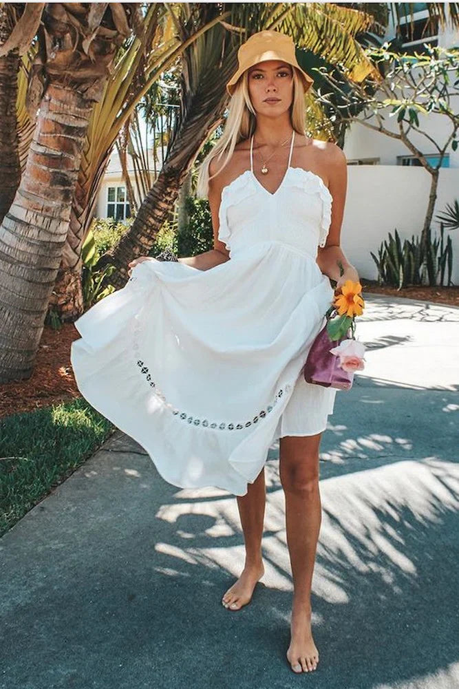 Santa Elena Midi Dress White