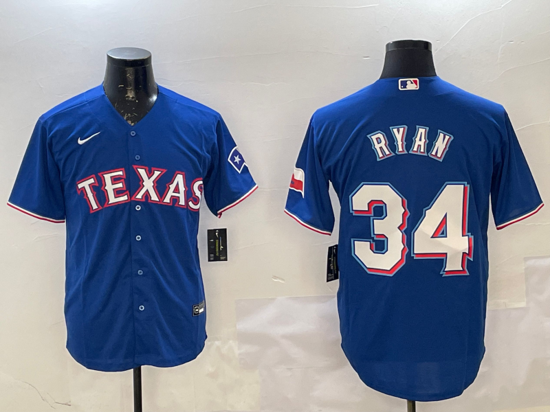 Men's Texas Rangers Nolan Ryan #34 Royal Replica Player Jersey