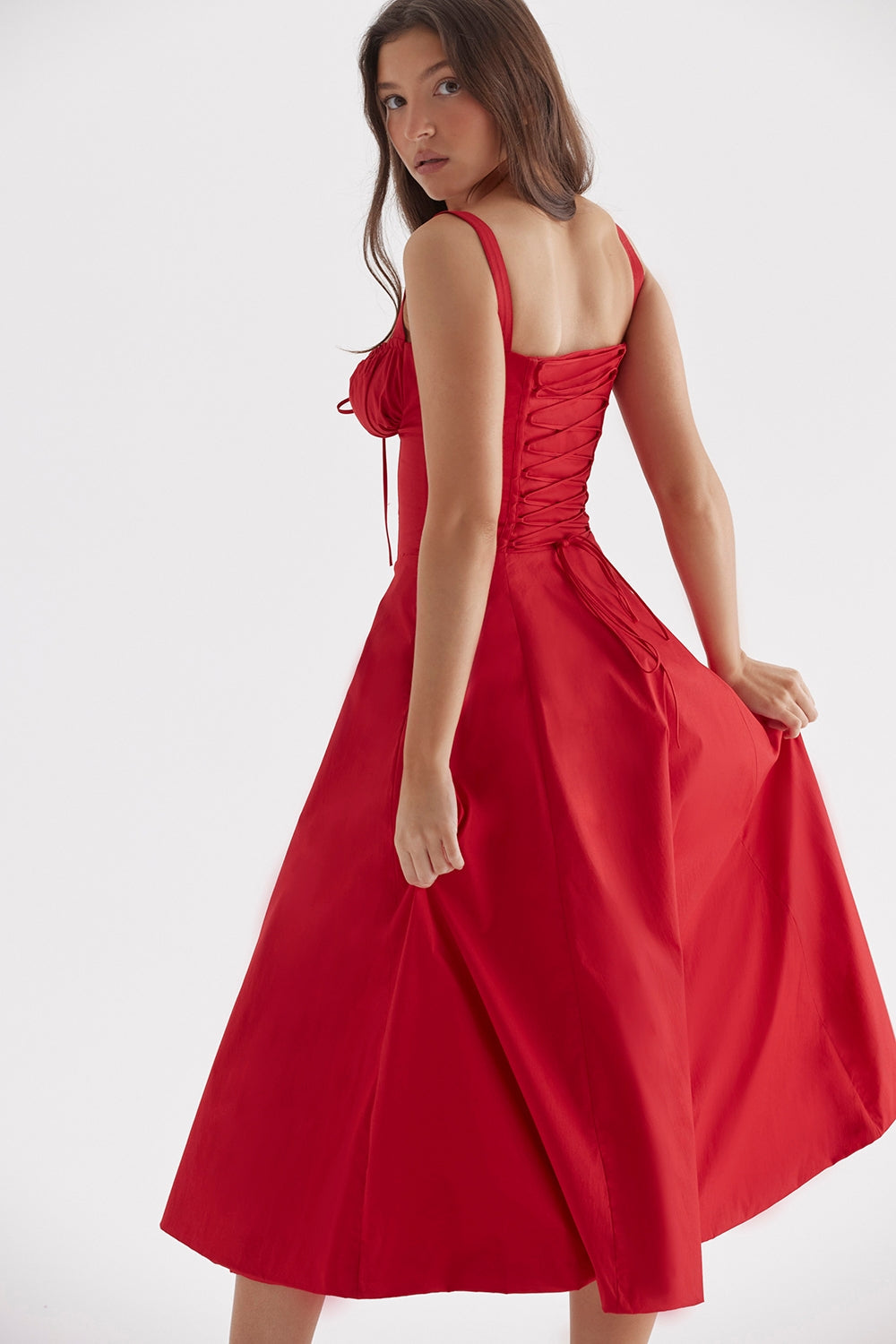 red rose bustier sundress
