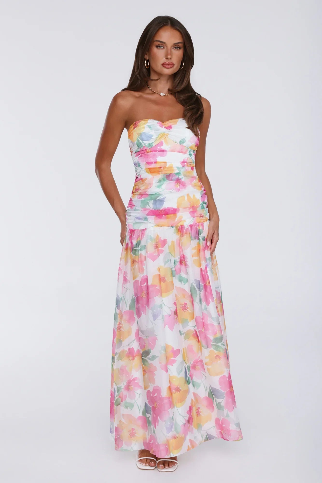 Pretty Much Perfect Strapless Maxi Dress Pink