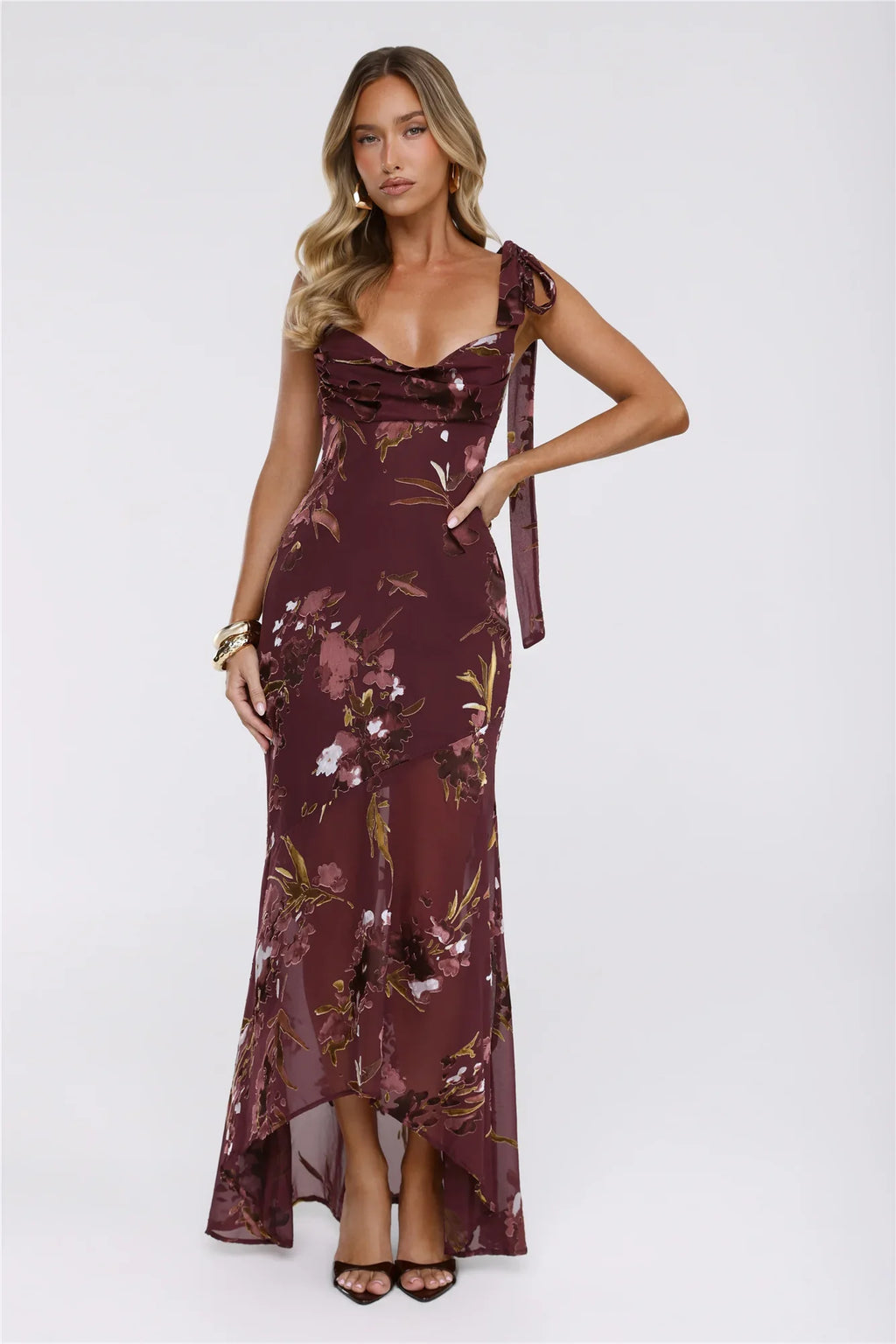 Closet Highlight Maxi Dress Burgundy