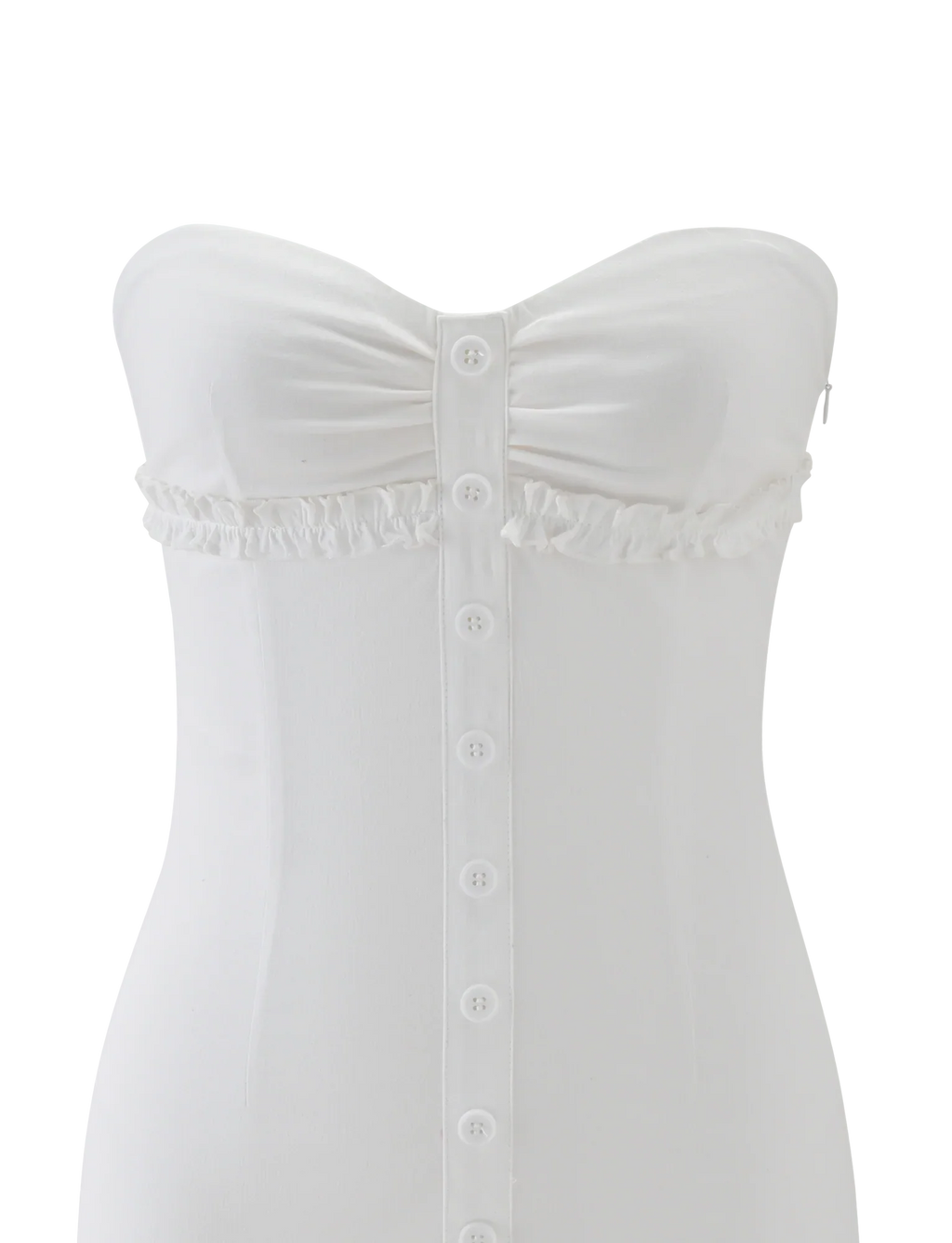 KITTIE STRAPLESS DRESS - WHITE