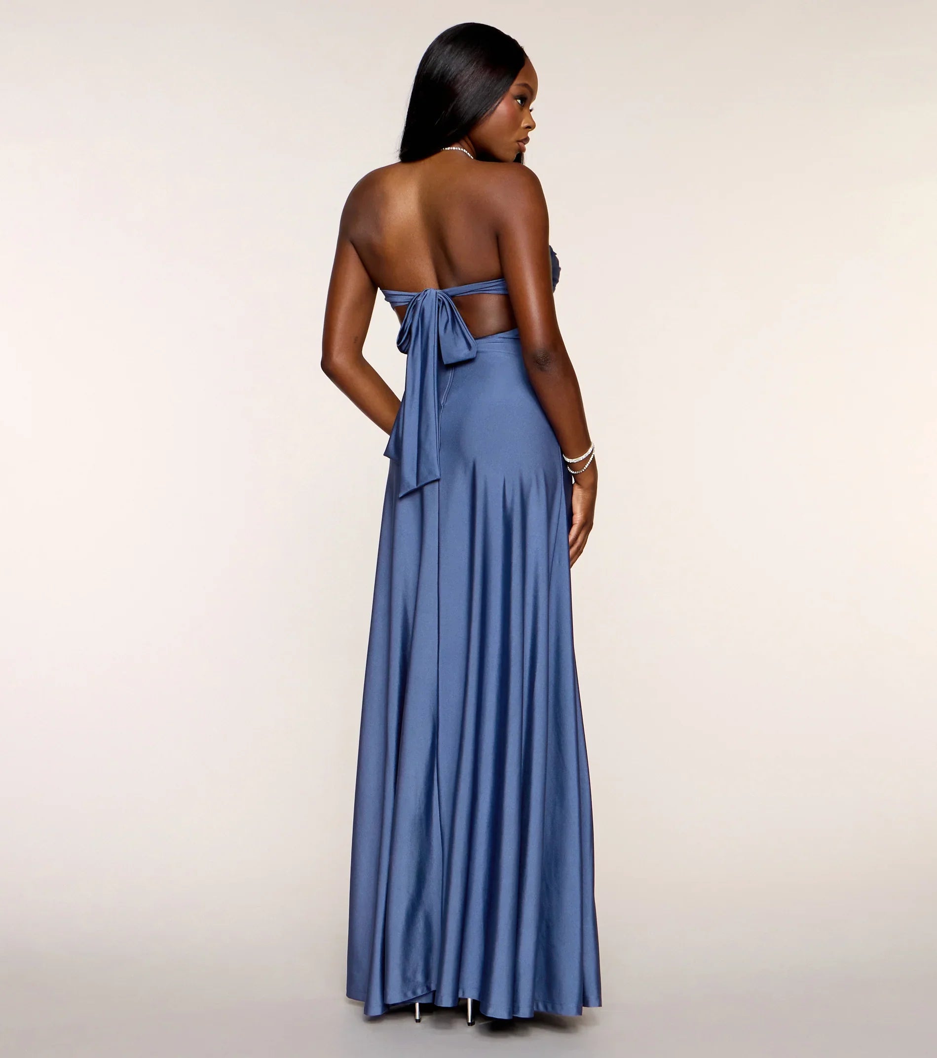Madeline Strapless Tie-Back A-Line Dress