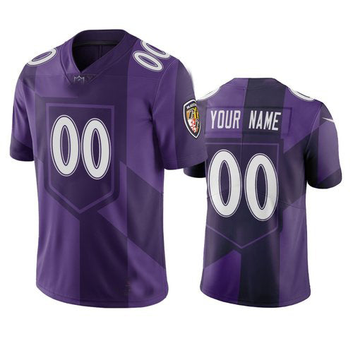 Custom1 Baltimore Ravens Purple Vapor Limited City Edition Jersey1 Stitched American Football Jerseys