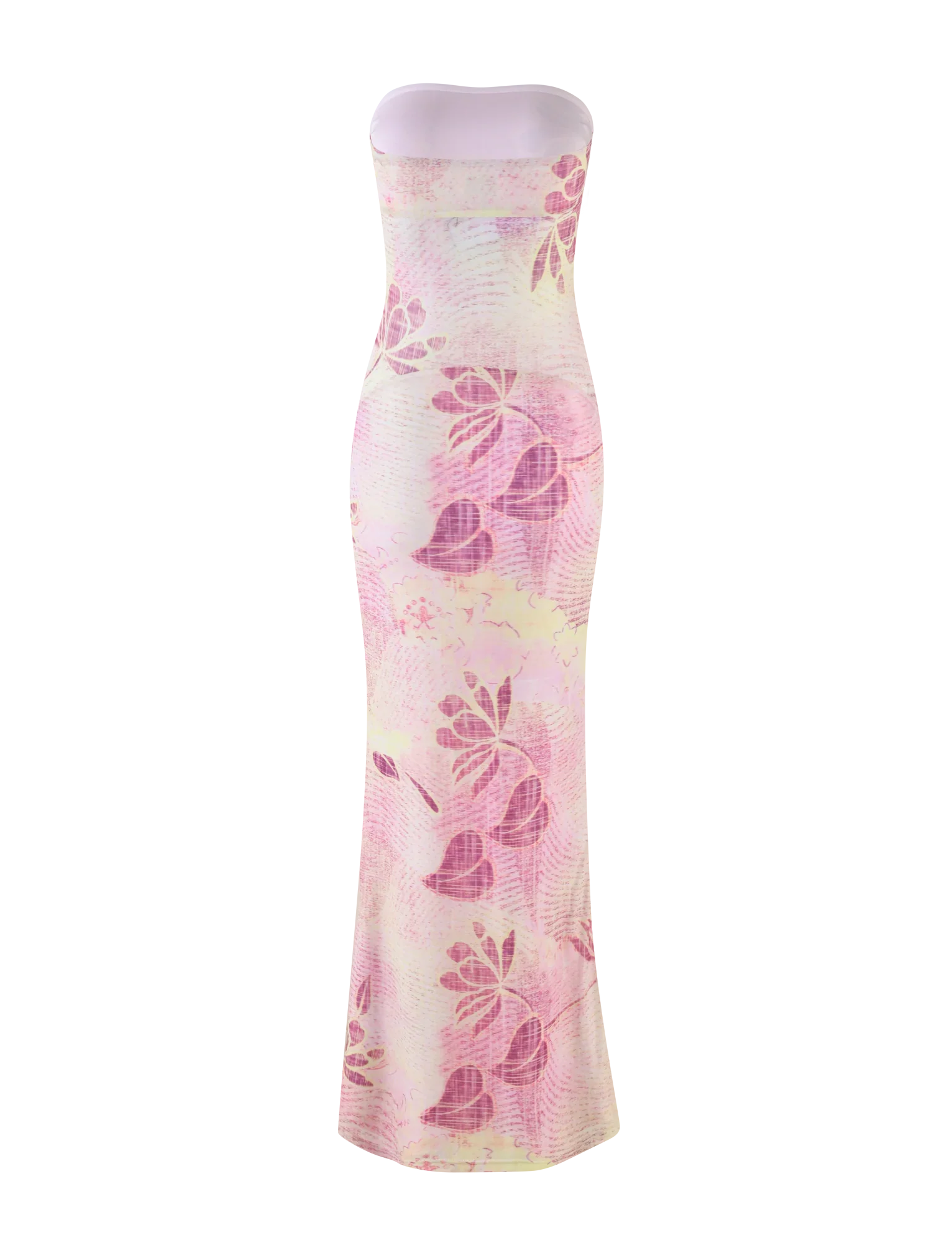 MORGAN MESH DRESS - GRUNGE FLORAL MAGENTA