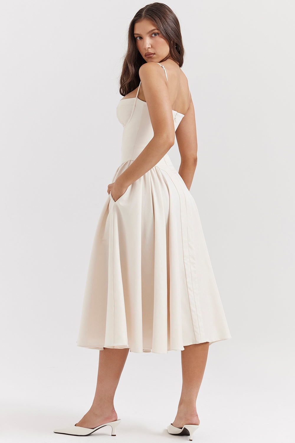 vintage cream corset sundress