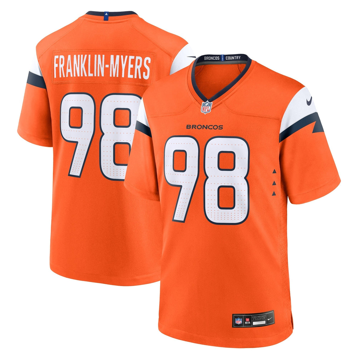 John Franklin-Myers Denver Broncos Nike Team Game Jersey -  Orange