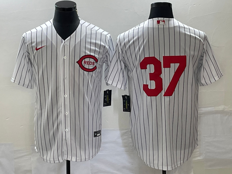 Men's Cincinnati Reds Tyler Stephenson #37 White 2022 MLB at Field of Dreams Game Authentic Player Jersey1