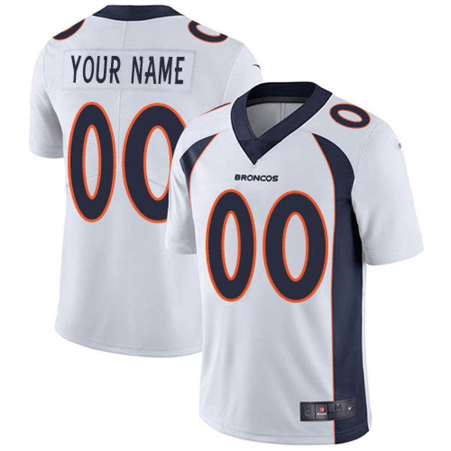 Custom1 Denver Broncos White Vapor Untouchable Player Limited Jersey1 Stitched Jersey1 American Football Jerseys