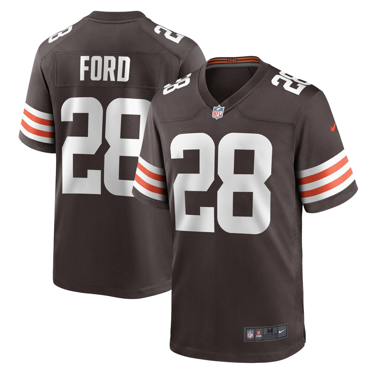 Mike Ford Cleveland Browns Nike Team Game Jersey -  Brown