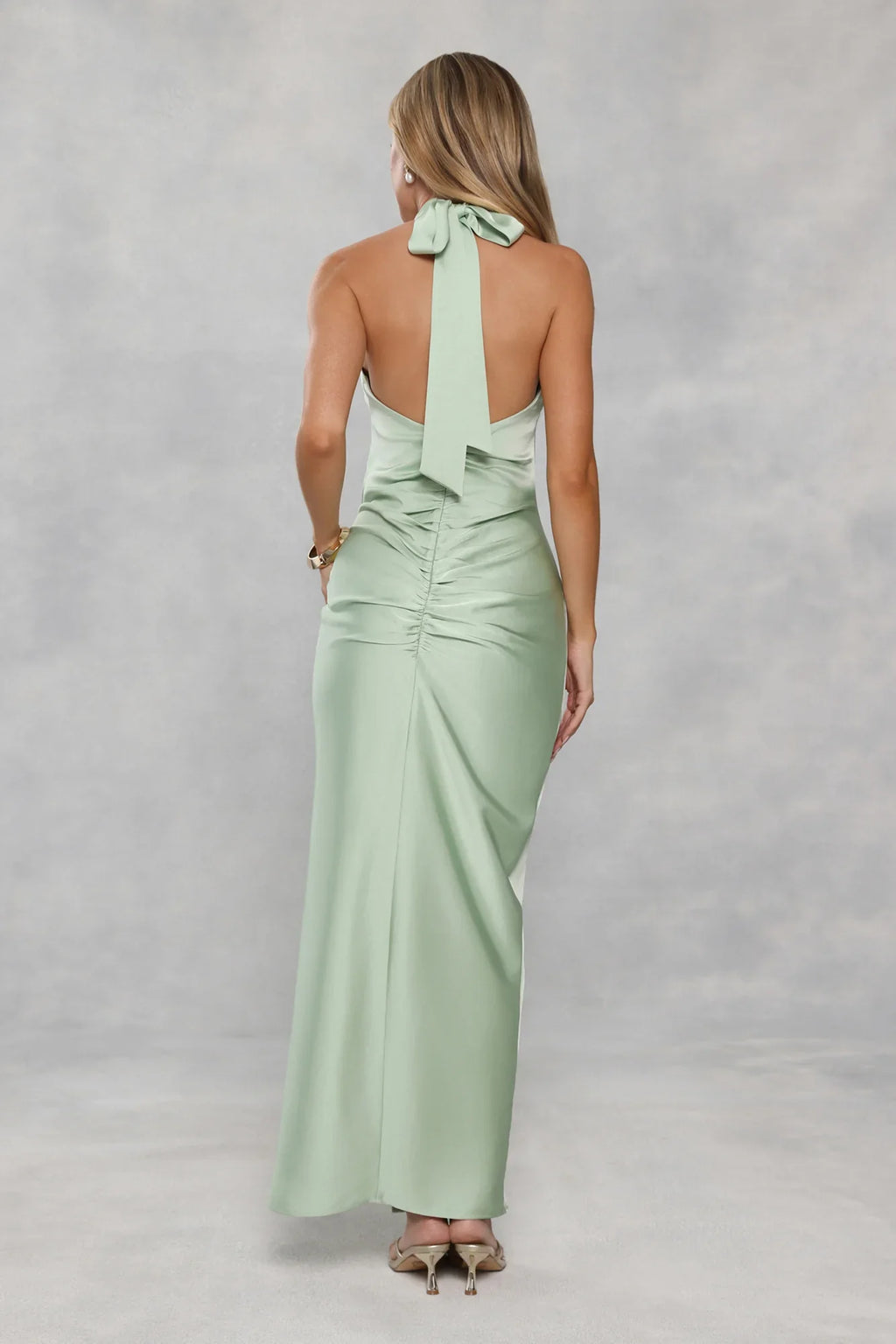 Like A Trendsetter Halter Maxi Dress Sage