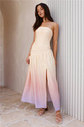 Ready For It Strapless Maxi Dress Yellow