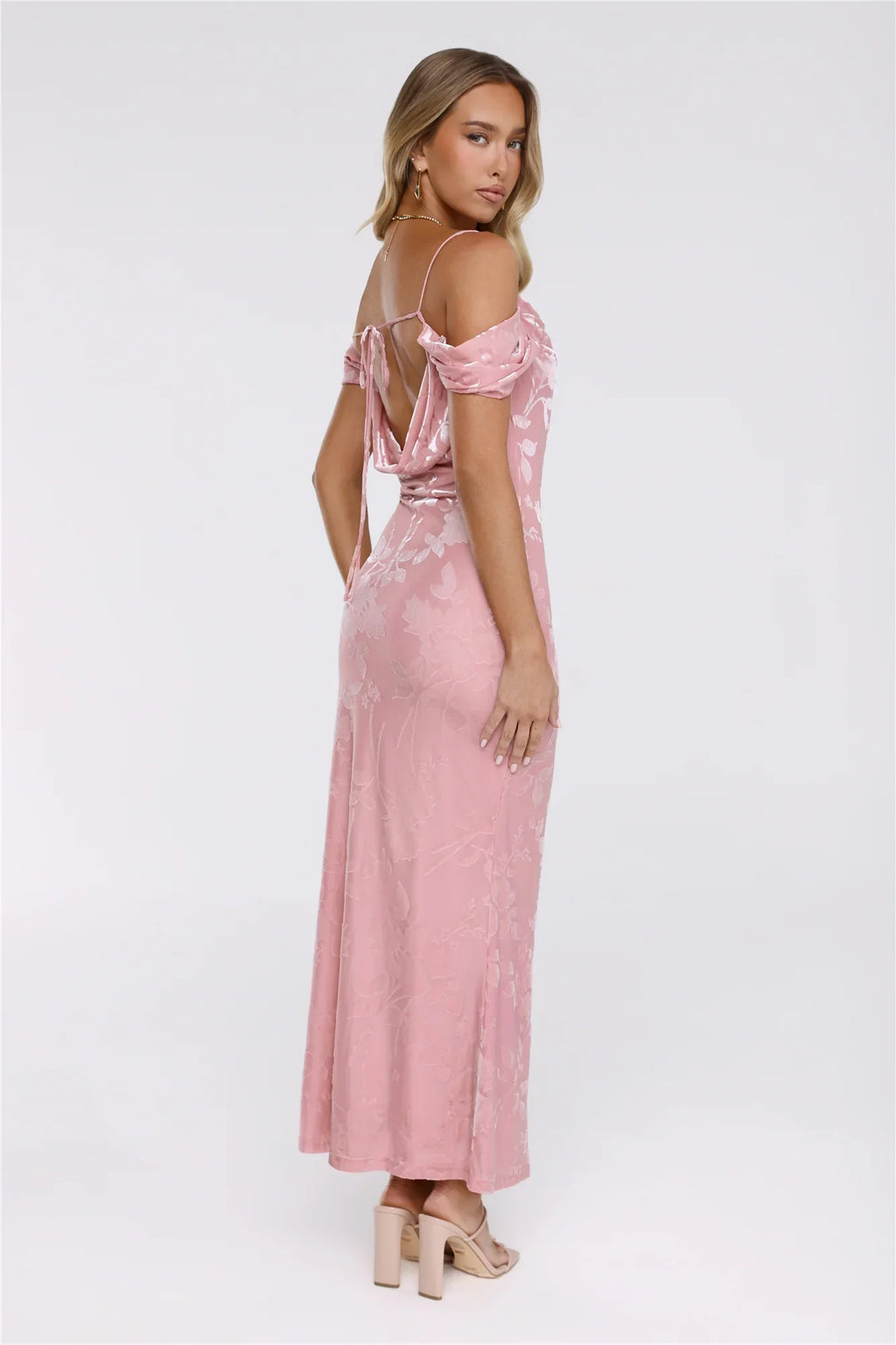 Glow Petal Midi Dress Pink