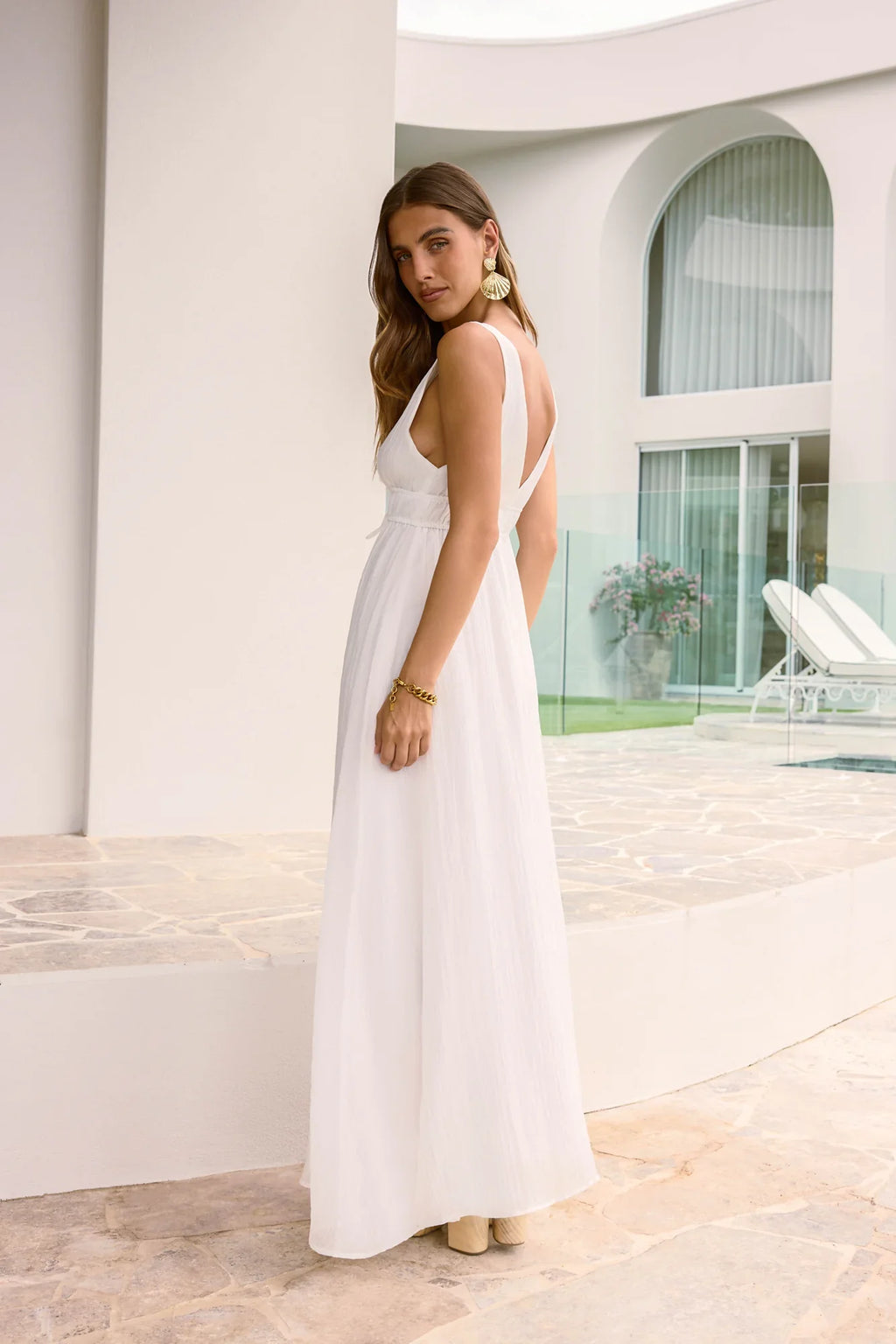 Morning Sun Maxi Dress White