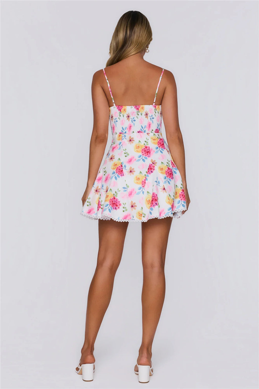 Kiss The Florals Mini Dress Pink