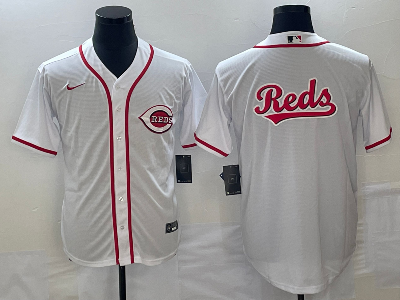 Men's Cincinnati Reds White Home Replica Jersey1