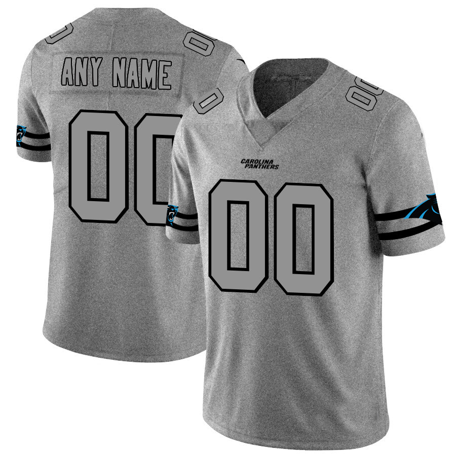 Custom1 Carolina Panthers 2019 Gray Gridiron Gray Vapor Untouchable Limited Jersey1 American Jerseys Stitched Jersey1 Football Jerseys