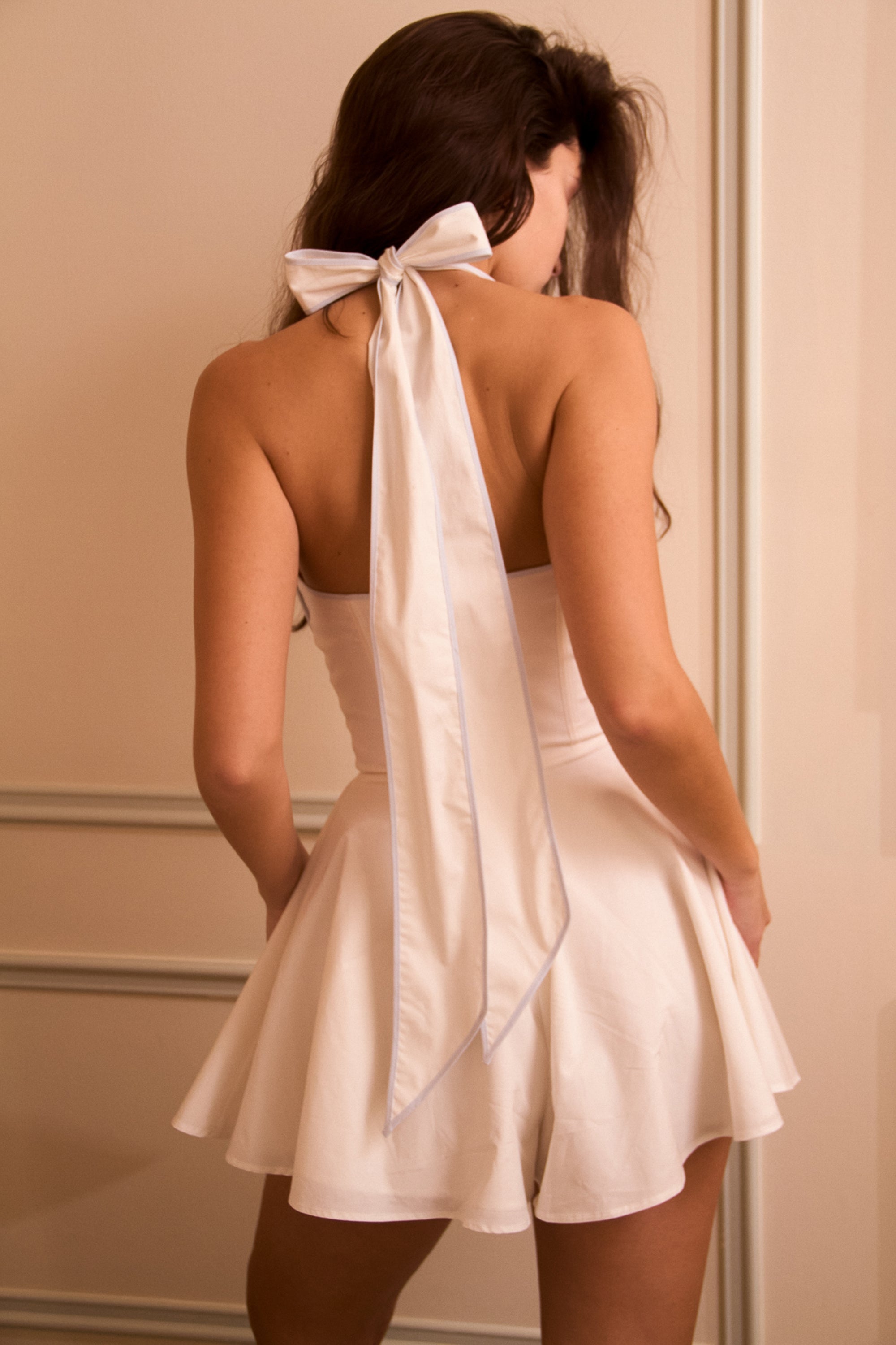 white cotton halter neck playsuit