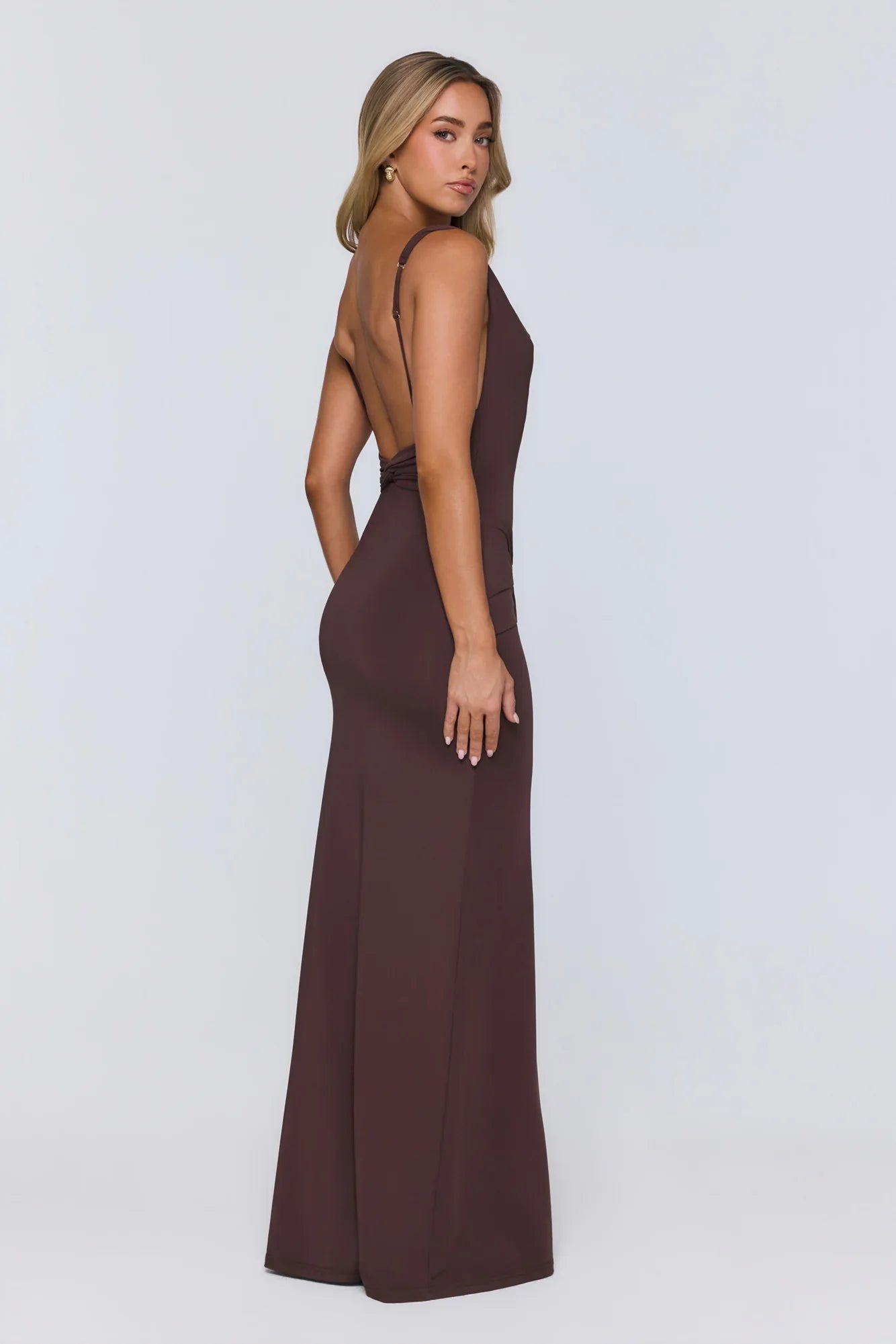 Late Night Energy Maxi Dress Brown
