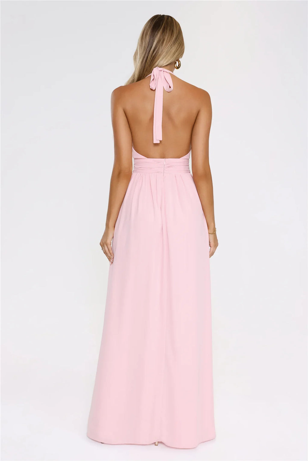 Eternal Coastline Halter Maxi Dress Pink