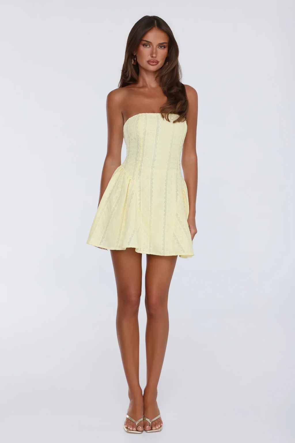The Perfect Fit Strapless Mini Dress Yellow